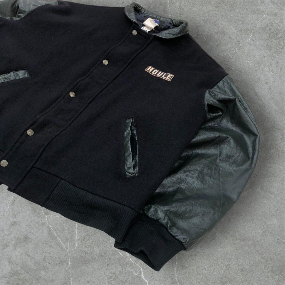 カナダ製ヴィンテージスタジャンバーシティジャケット袖レザー本革大きいサイズ