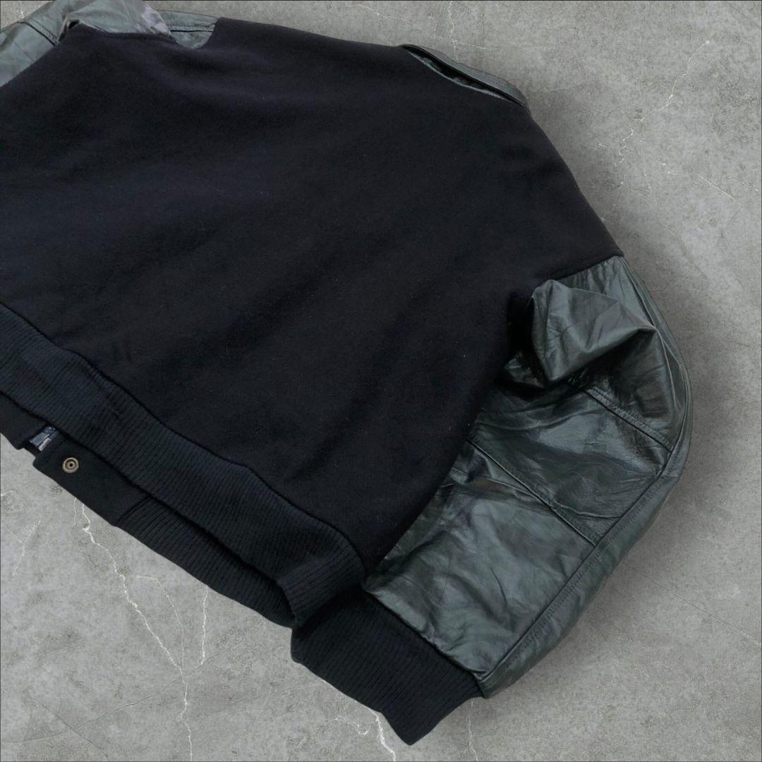 カナダ製ヴィンテージスタジャンバーシティジャケット袖レザー本革大きいサイズ