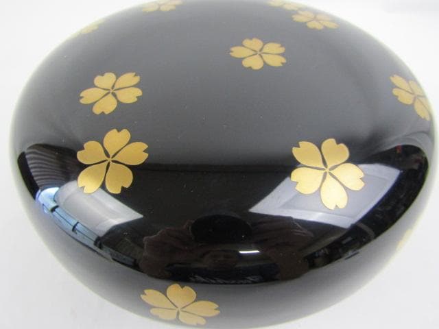 Y5-0809◇極上 輪島塗 田崎昭一郎作 桜蒔絵 内部梨地 木製漆器◇