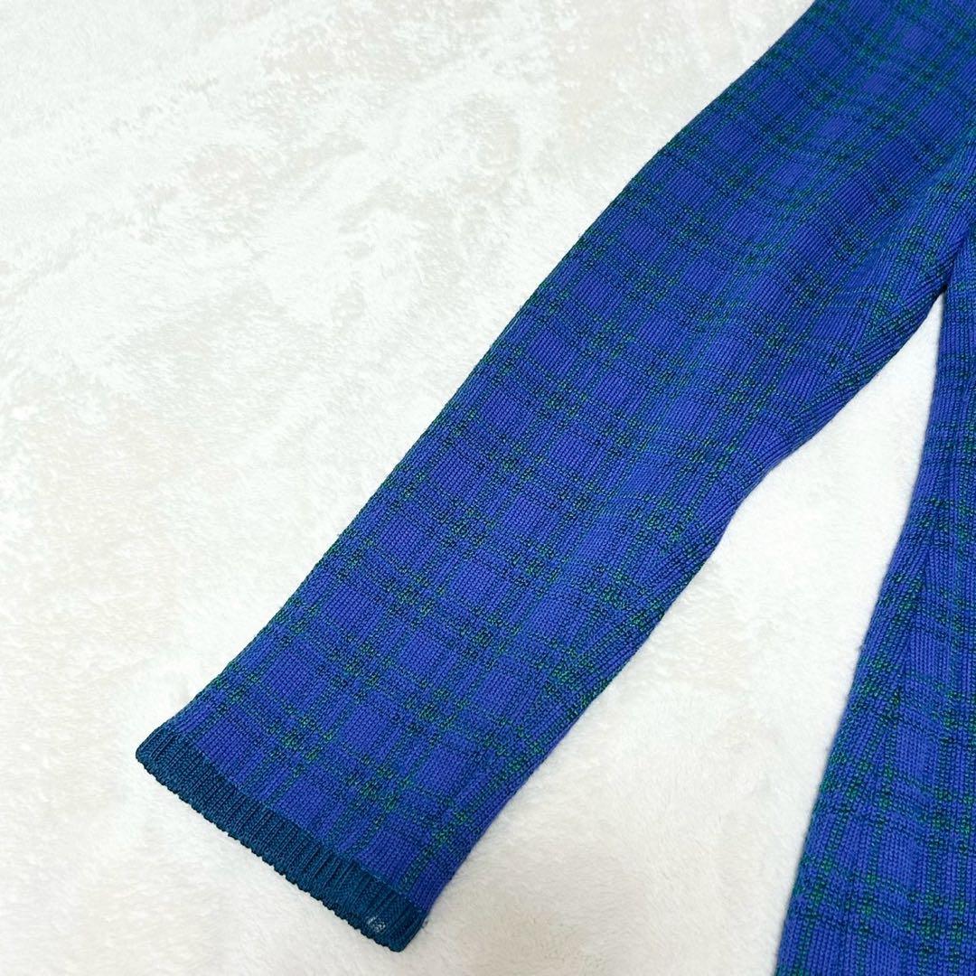 ★美品★イヴサンローラン　ニットワンピース　金ボタン　カサンドラロゴ　チェック