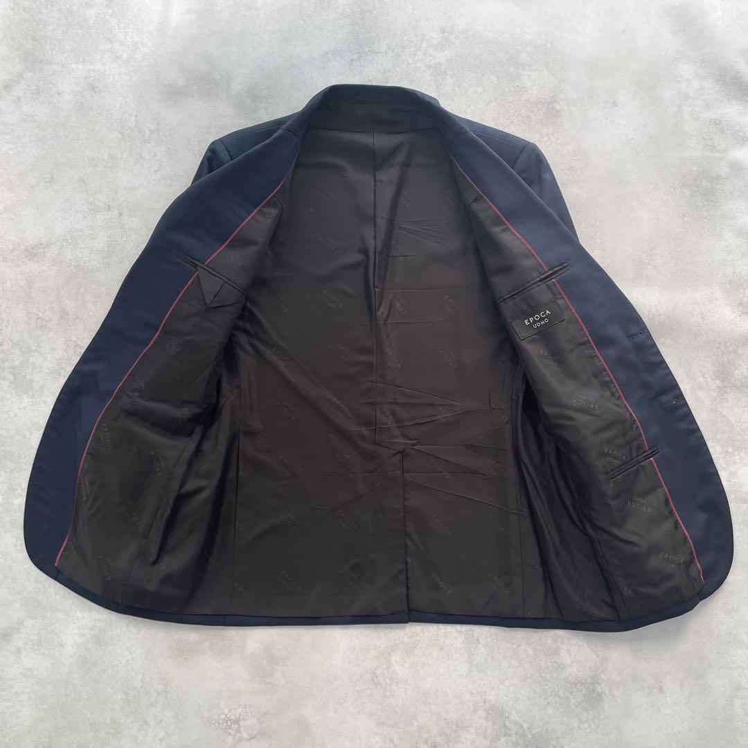 極美品✨エポカウォモ ビジネススーツ セットアップ 上下 2B 紺茶 50 XL