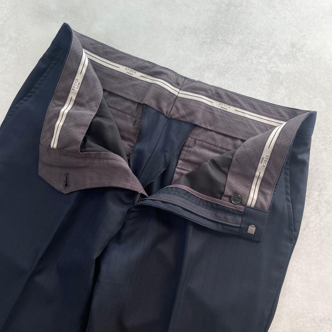 極美品✨エポカウォモ ビジネススーツ セットアップ 上下 2B 紺茶 50 XL