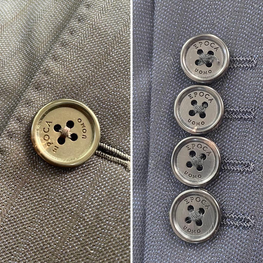 極美品✨エポカウォモ ビジネススーツ セットアップ 上下 2B 紺茶 50 XL