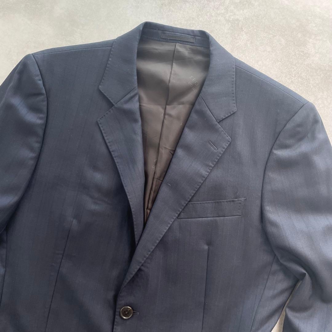 極美品✨エポカウォモ ビジネススーツ セットアップ 上下 2B 紺茶 50 XL