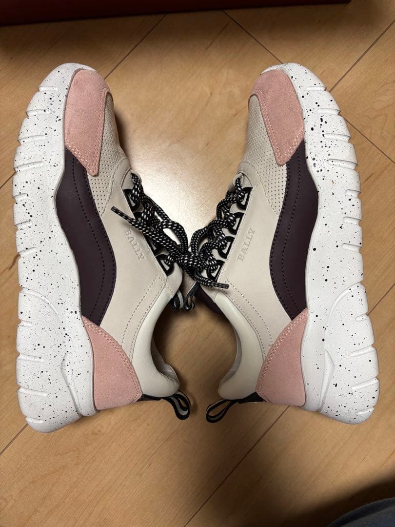 BALLY カジュアルスニーカー ホワイト/ピンク　スエード　厚底　37