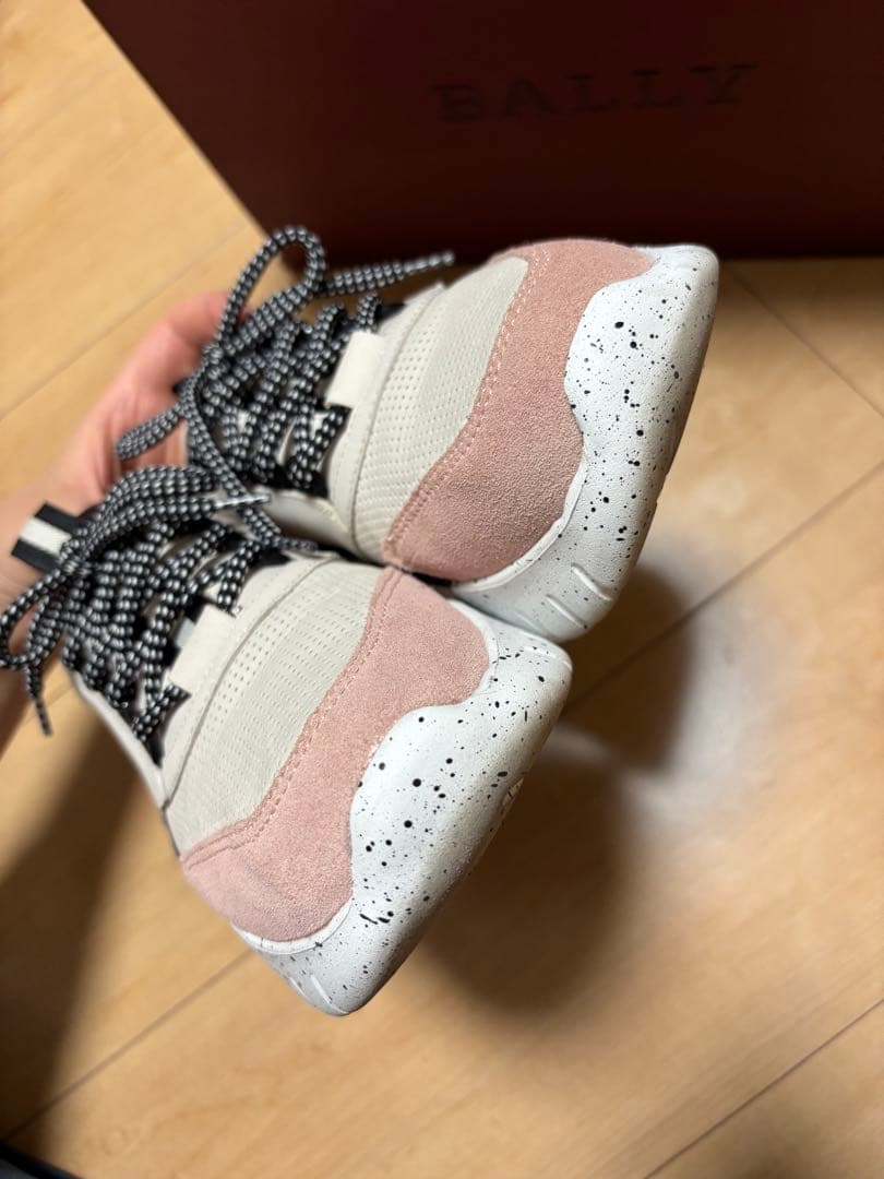 BALLY カジュアルスニーカー ホワイト/ピンク　スエード　厚底　37