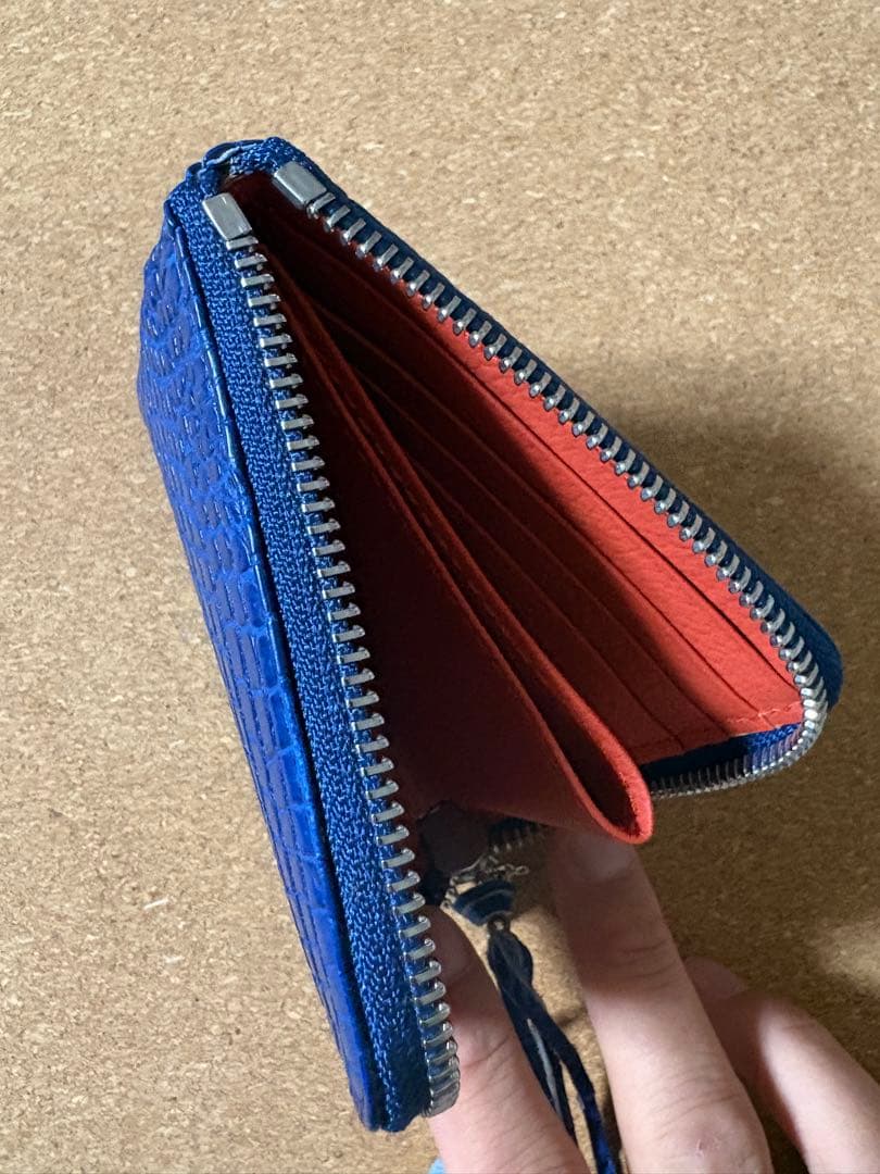 未使用品　ブルーナボイン　クロコスモールウォレット　ブルー