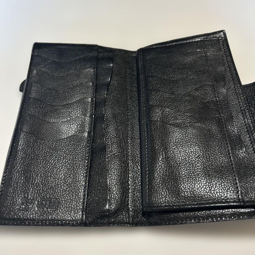 大幅値下げ！美品　イルビソンテ　ブラックレザー長財布 ボタン留め