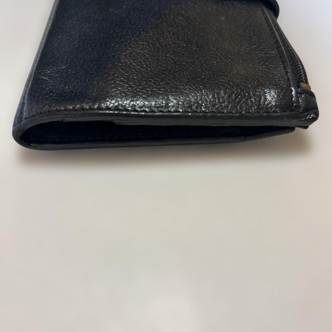 大幅値下げ！美品　イルビソンテ　ブラックレザー長財布 ボタン留め