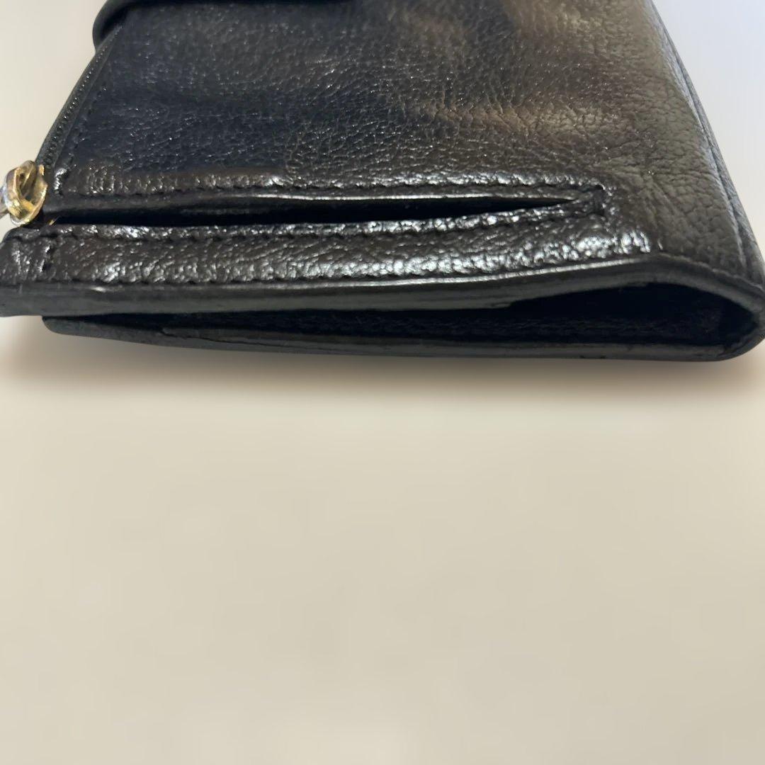大幅値下げ！美品　イルビソンテ　ブラックレザー長財布 ボタン留め