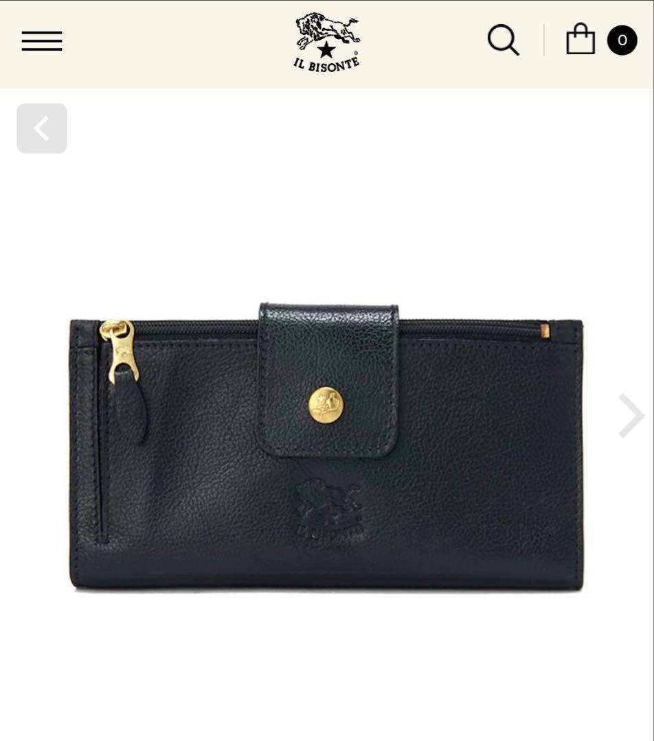 大幅値下げ！美品　イルビソンテ　ブラックレザー長財布 ボタン留め