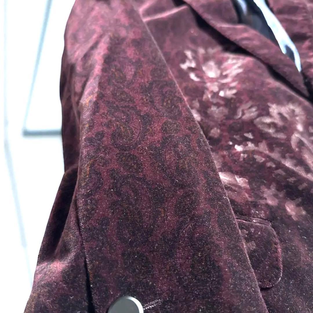 【高級伊製】ETROエトロ ペイズリー総柄ベロアセットアップ スーツ XL