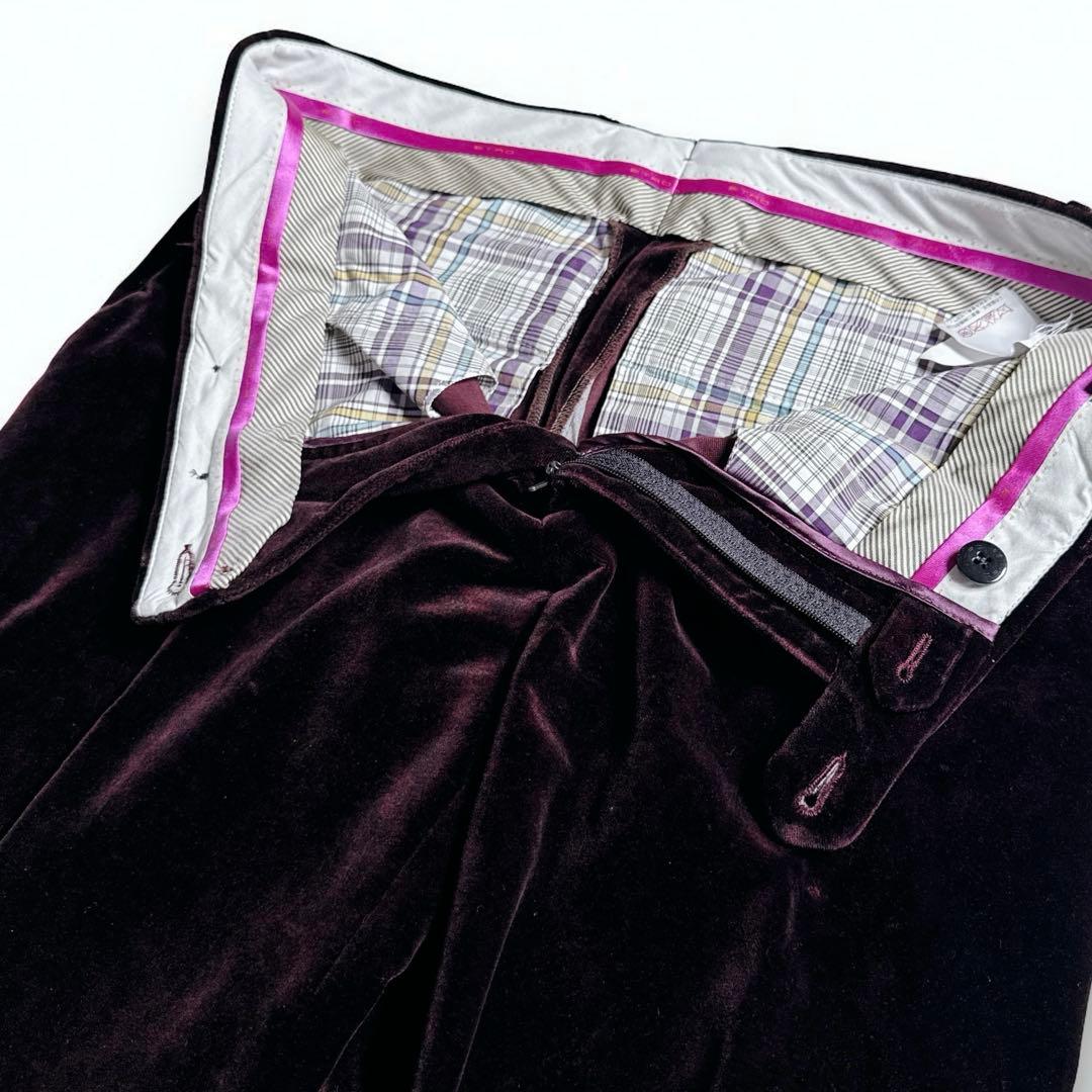 【高級伊製】ETROエトロ ペイズリー総柄ベロアセットアップ スーツ XL