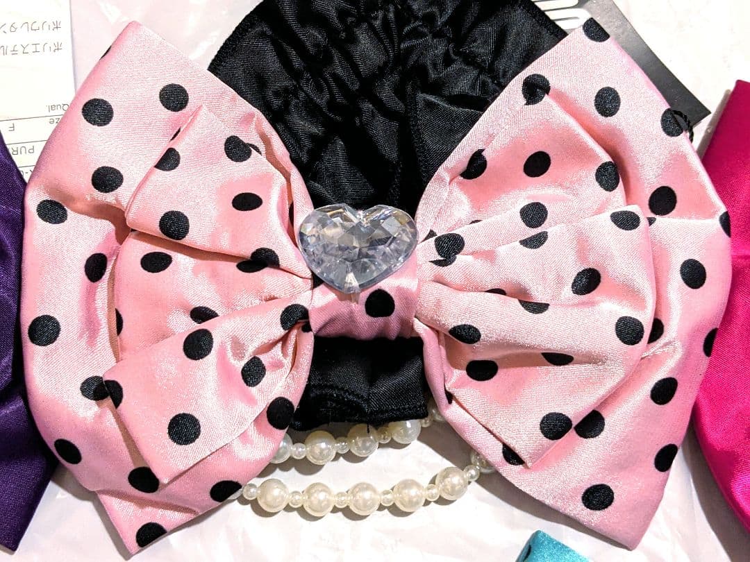 新品未使用 おりぼん パール ハートチャーム付きガーター