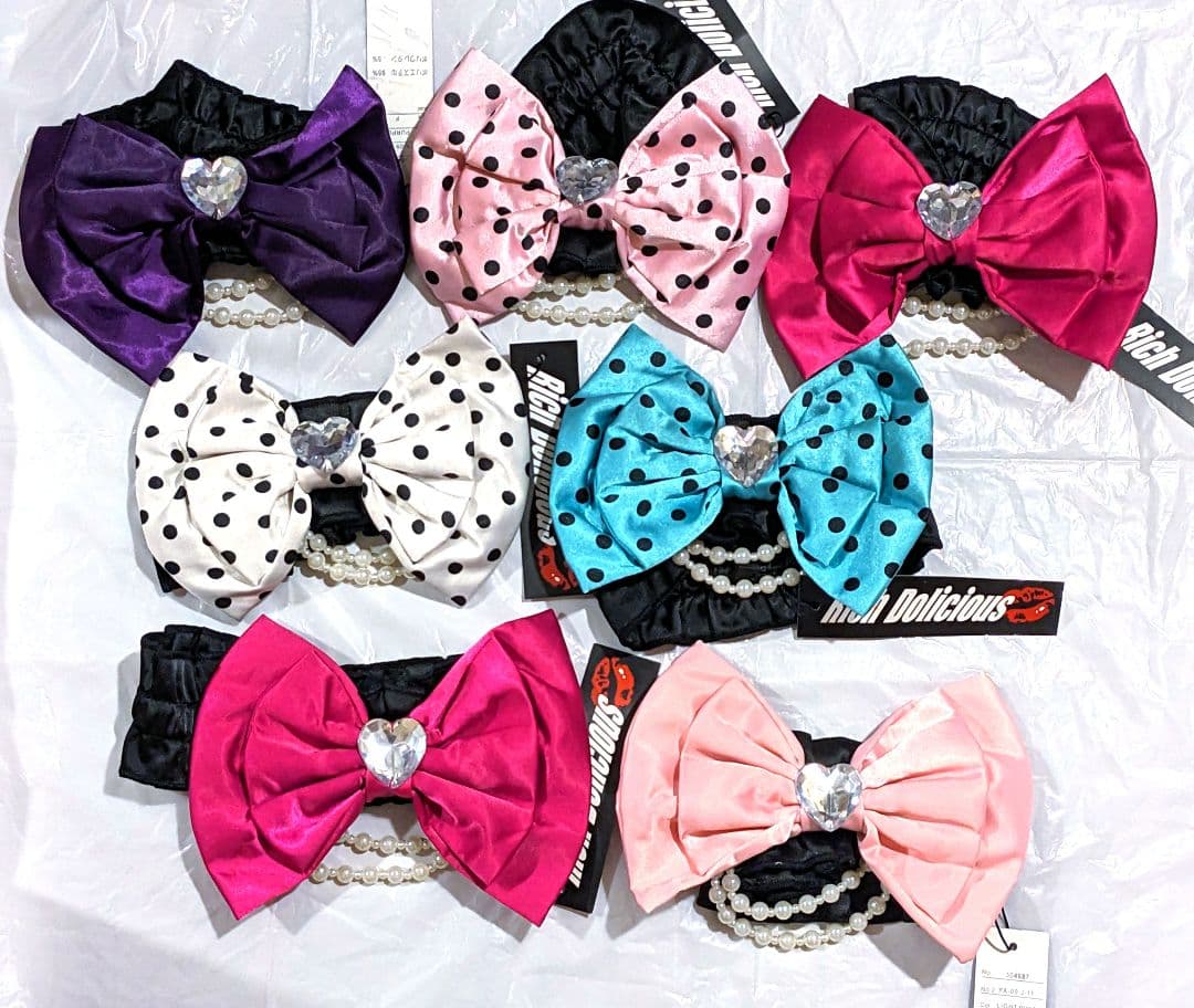 新品未使用 おりぼん パール ハートチャーム付きガーター