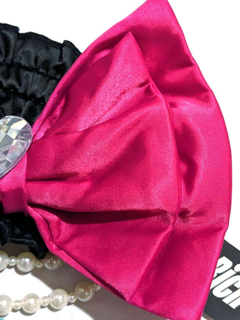 新品未使用 おりぼん パール ハートチャーム付きガーター