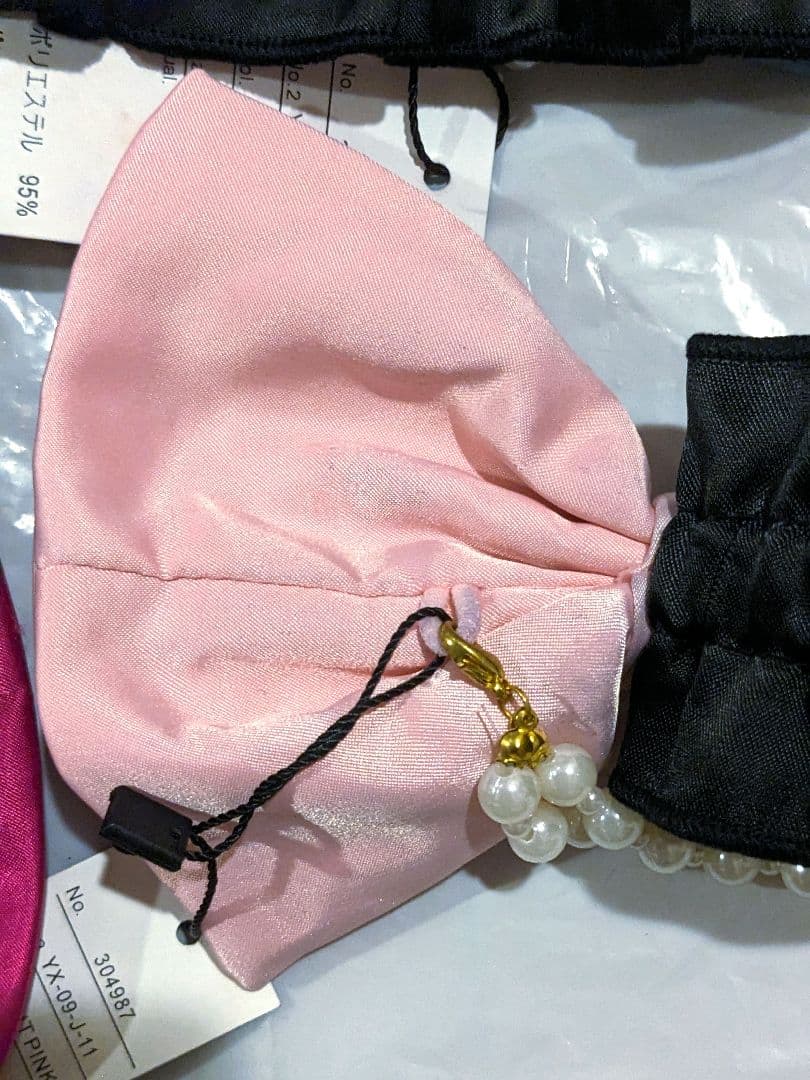 新品未使用 おりぼん パール ハートチャーム付きガーター