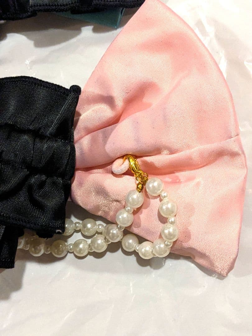 新品未使用 おりぼん パール ハートチャーム付きガーター