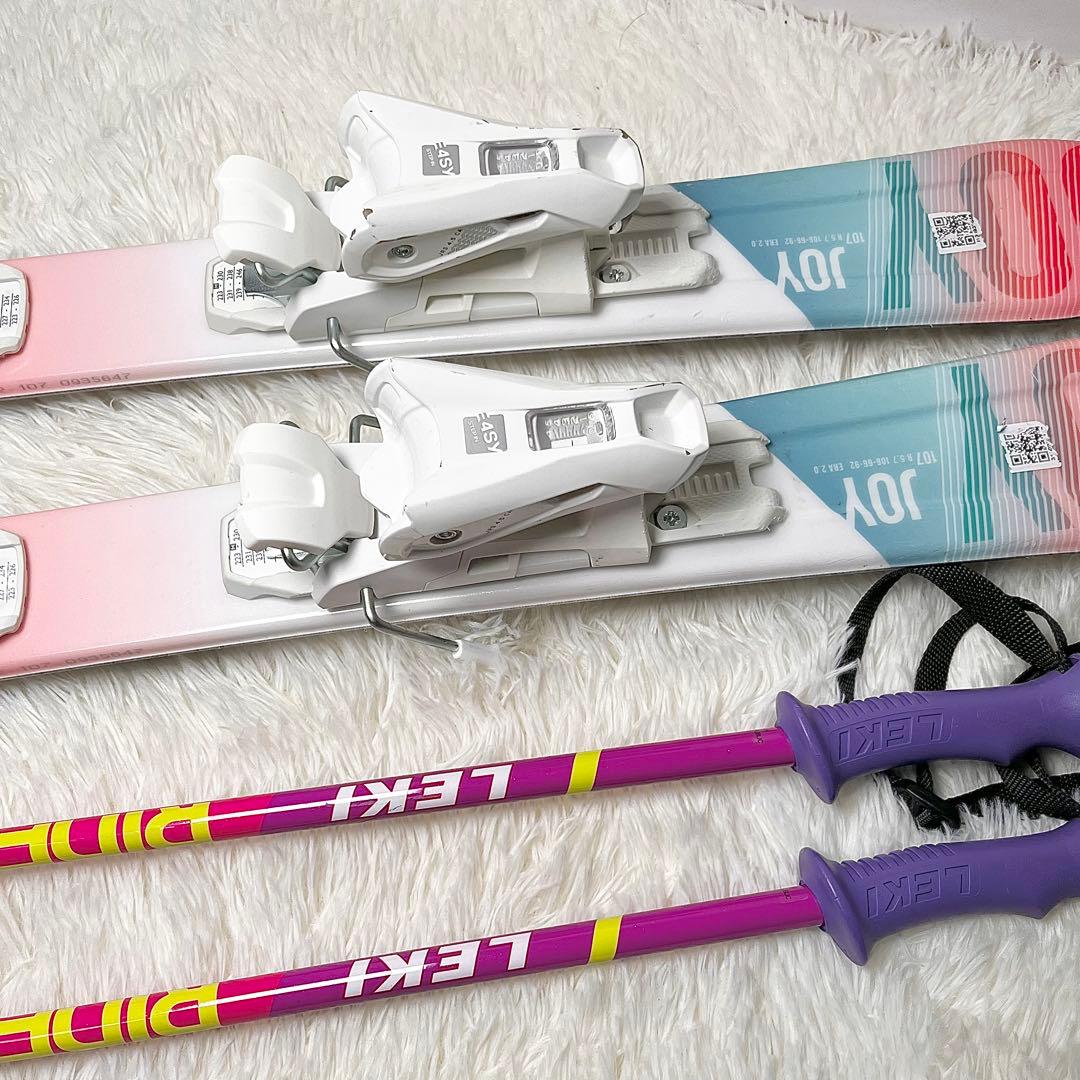 【セット】HEAD ジュニア スキー板 107cm ＋ LEKI ポール85cm