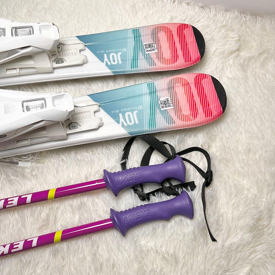 【セット】HEAD ジュニア スキー板 107cm ＋ LEKI ポール85cm