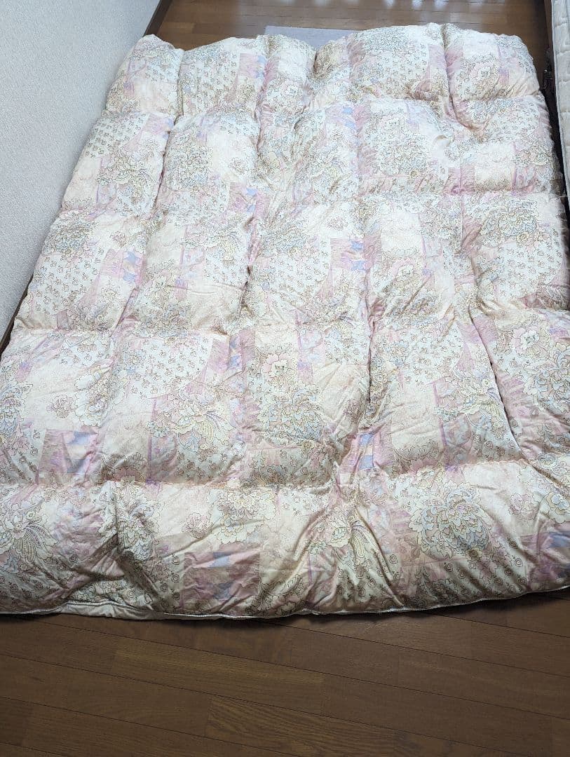 羽毛布団 ダブルサイズ 古都の華 ホワイトグースダウン95％絹