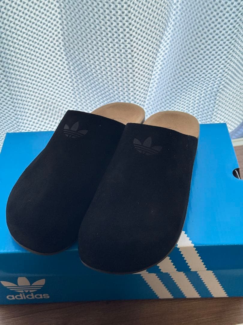 adidas レザーサンダル ブラック 27cm