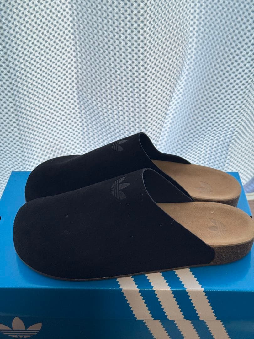 adidas レザーサンダル ブラック 27cm