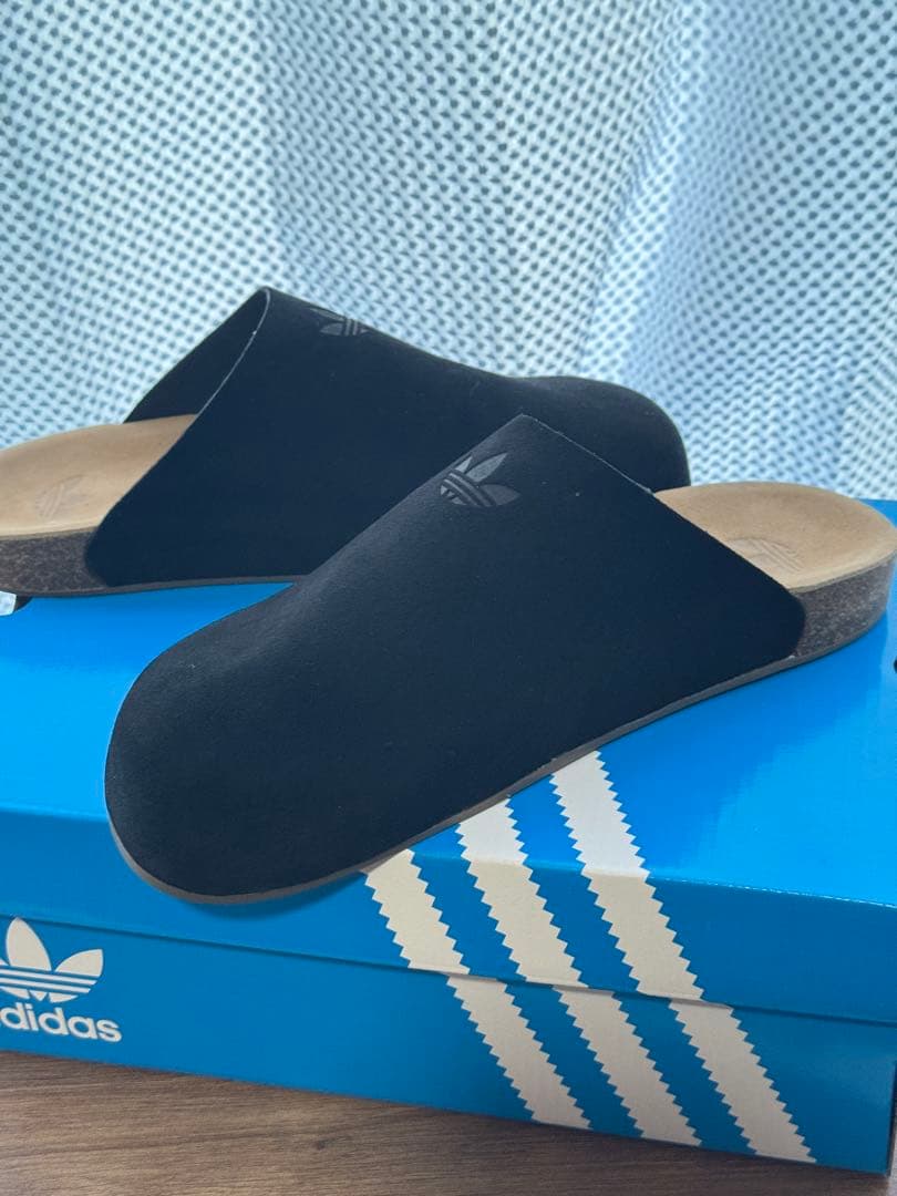 adidas レザーサンダル ブラック 27cm