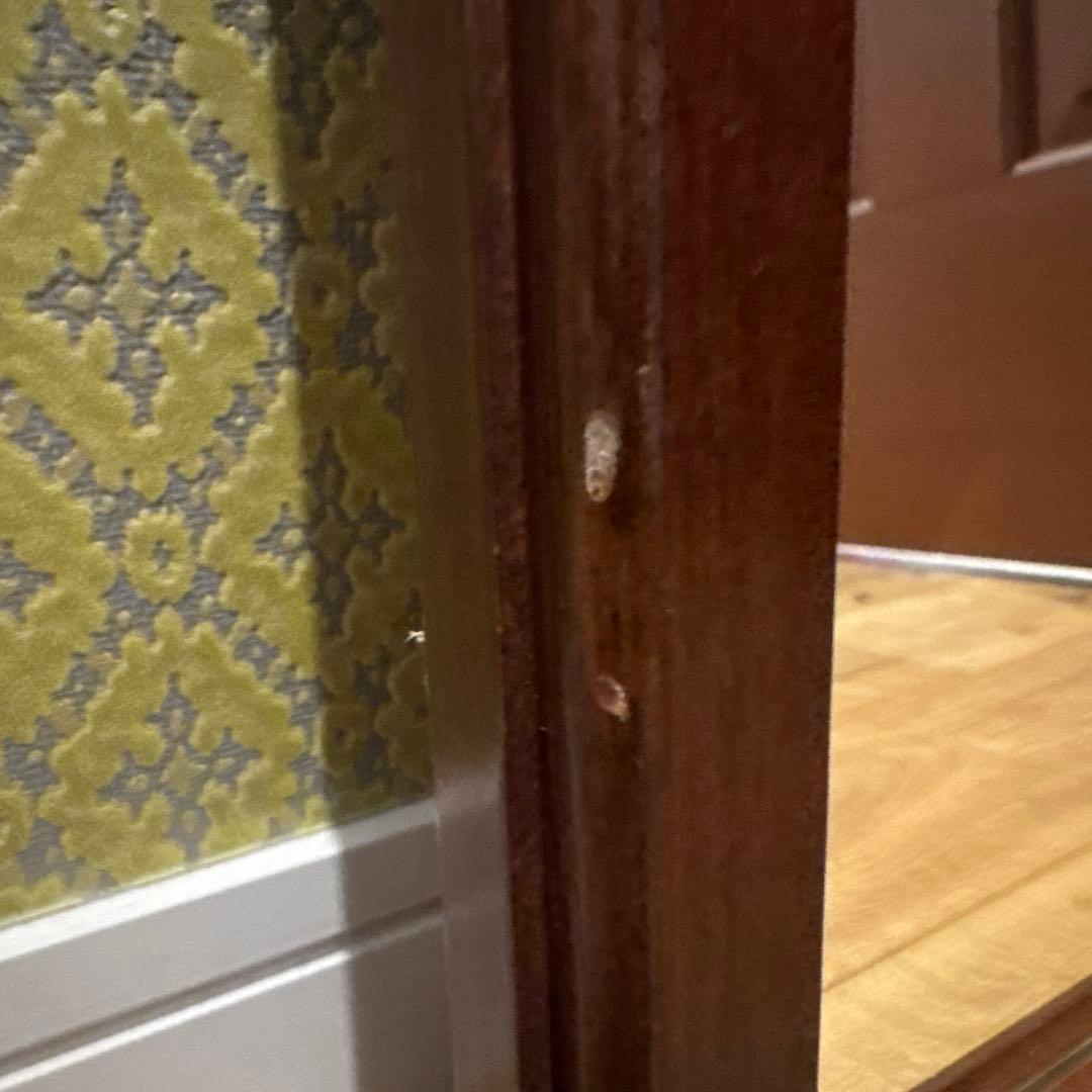 イタリア製 チーク材 ウォールミラー 壁掛け鏡 アンティーク ヴィンテージ