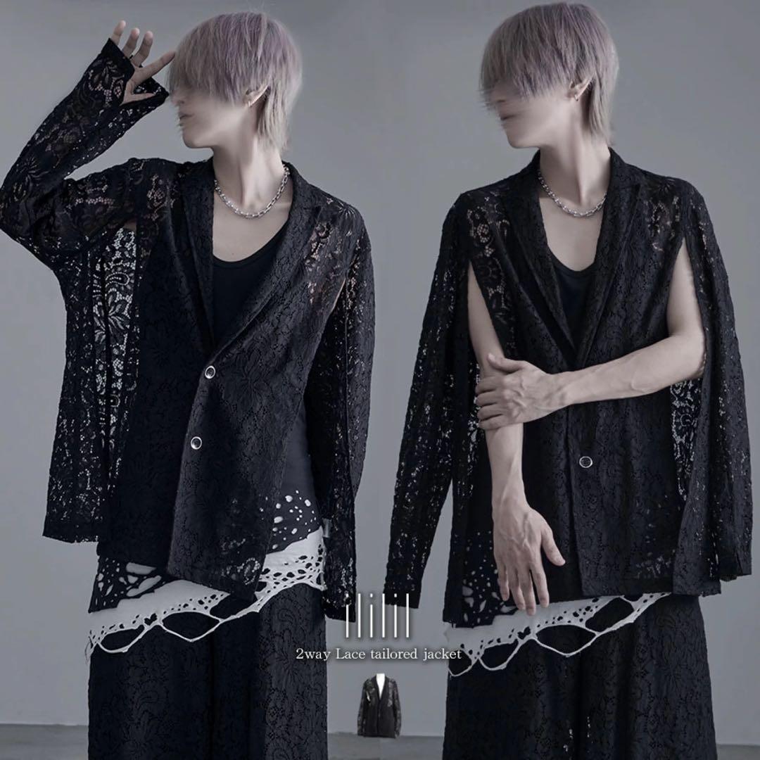 ililil イルイルイル レーステーラードジャケット レースワイドパンツ