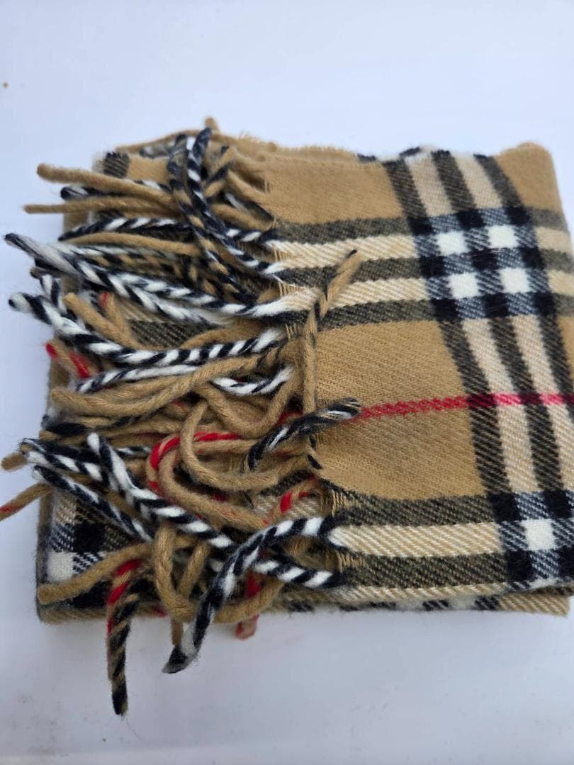 未使用Burberrys チェック柄マフラー ウール100%英国製