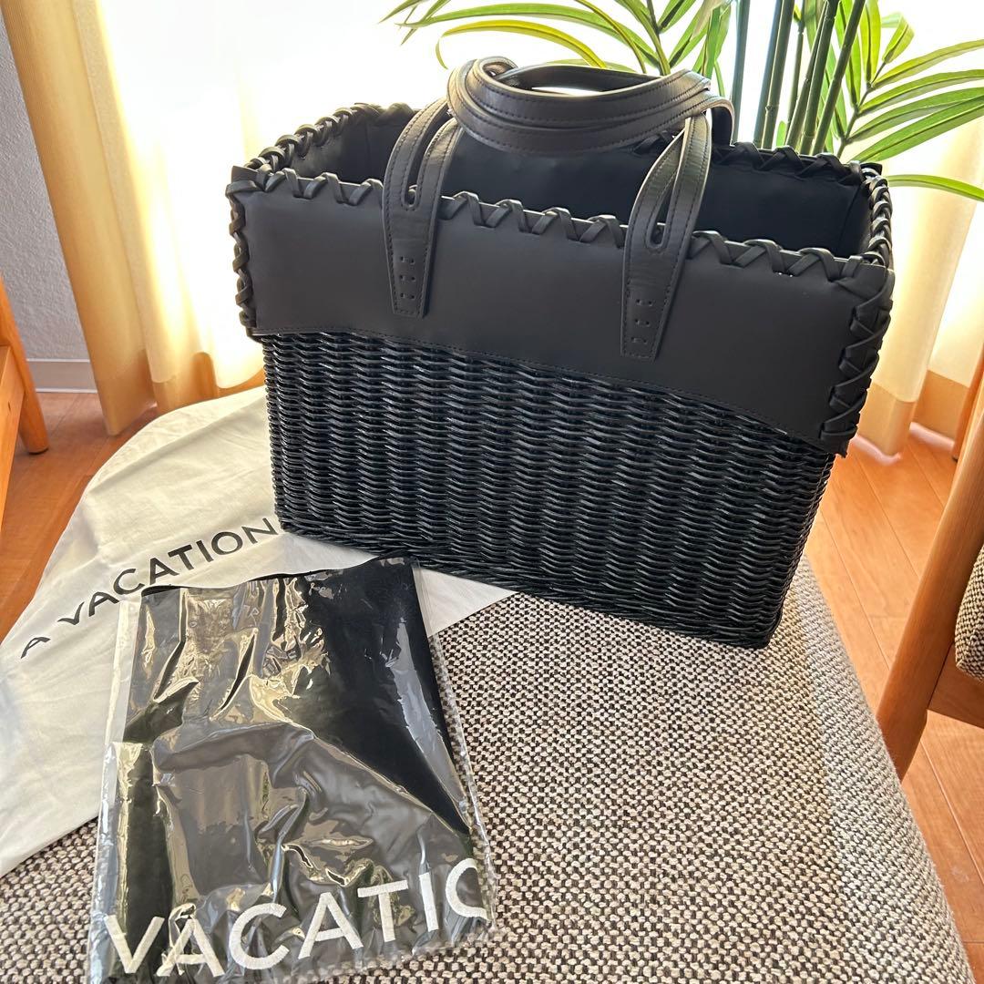ア ヴァケーション×ロンハーマン別注 ラタンバッグ Mブラック 半額以下です。