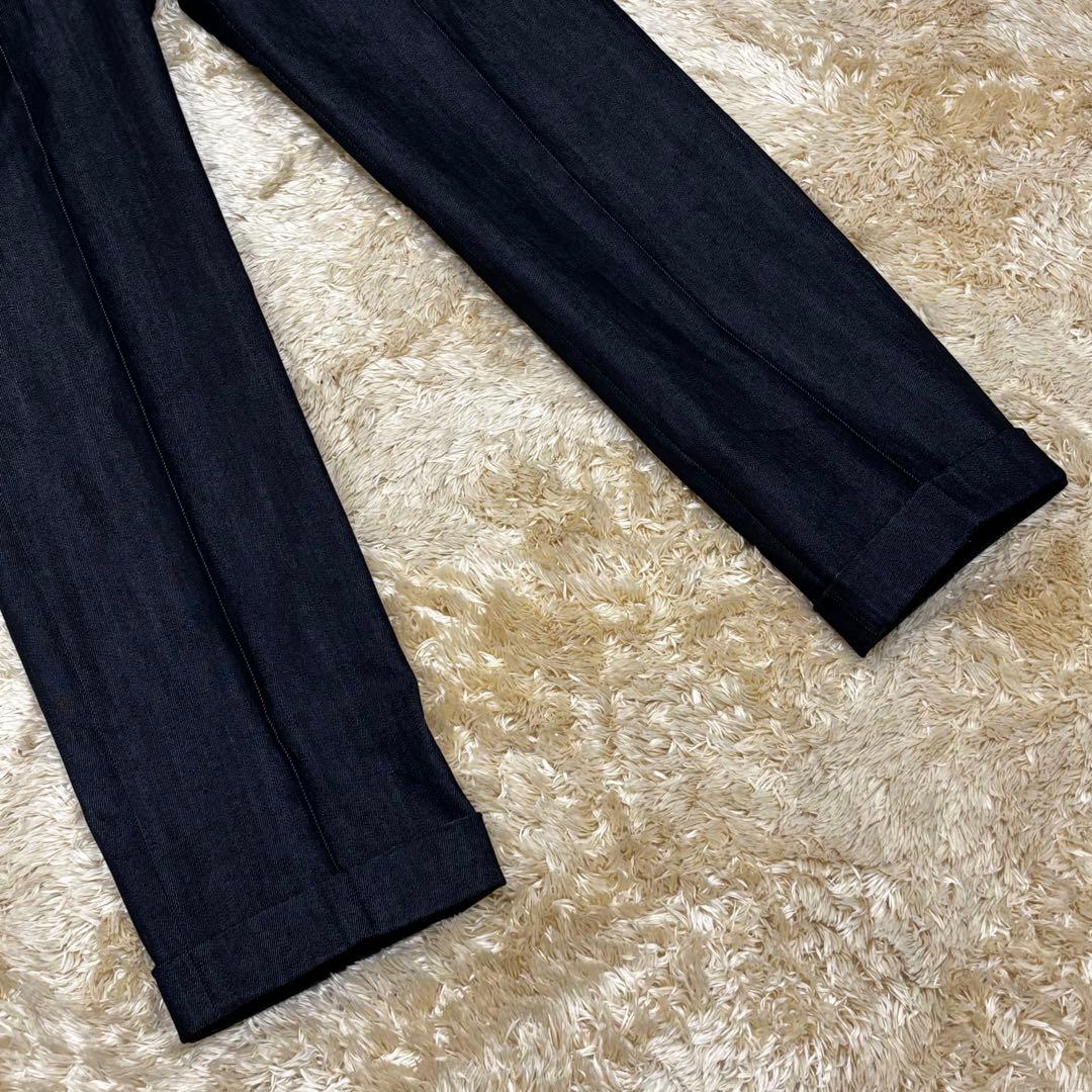 【極美品】鎌倉シャツ サイドアジャスター1プリーツデニムスラックス デニスラ44