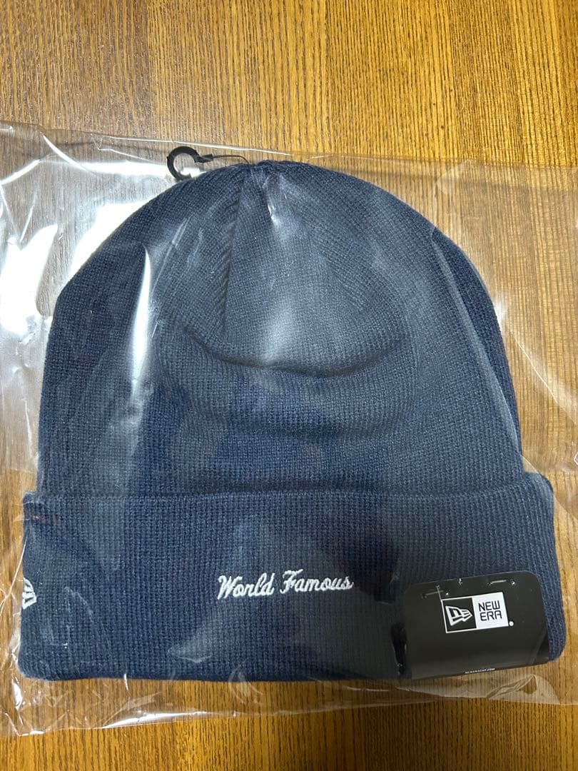 Supreme ニット帽 World Famous ネイビー　タグ付新品‼️
