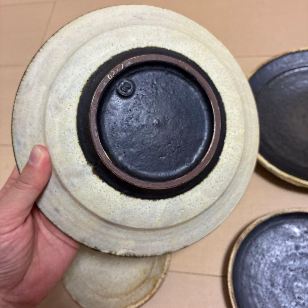 ⭐︎額賀章夫⭐︎セット①⭐︎新品未使用⭐︎プリーツ等皿4枚セット⭐︎笠間焼⭐︎