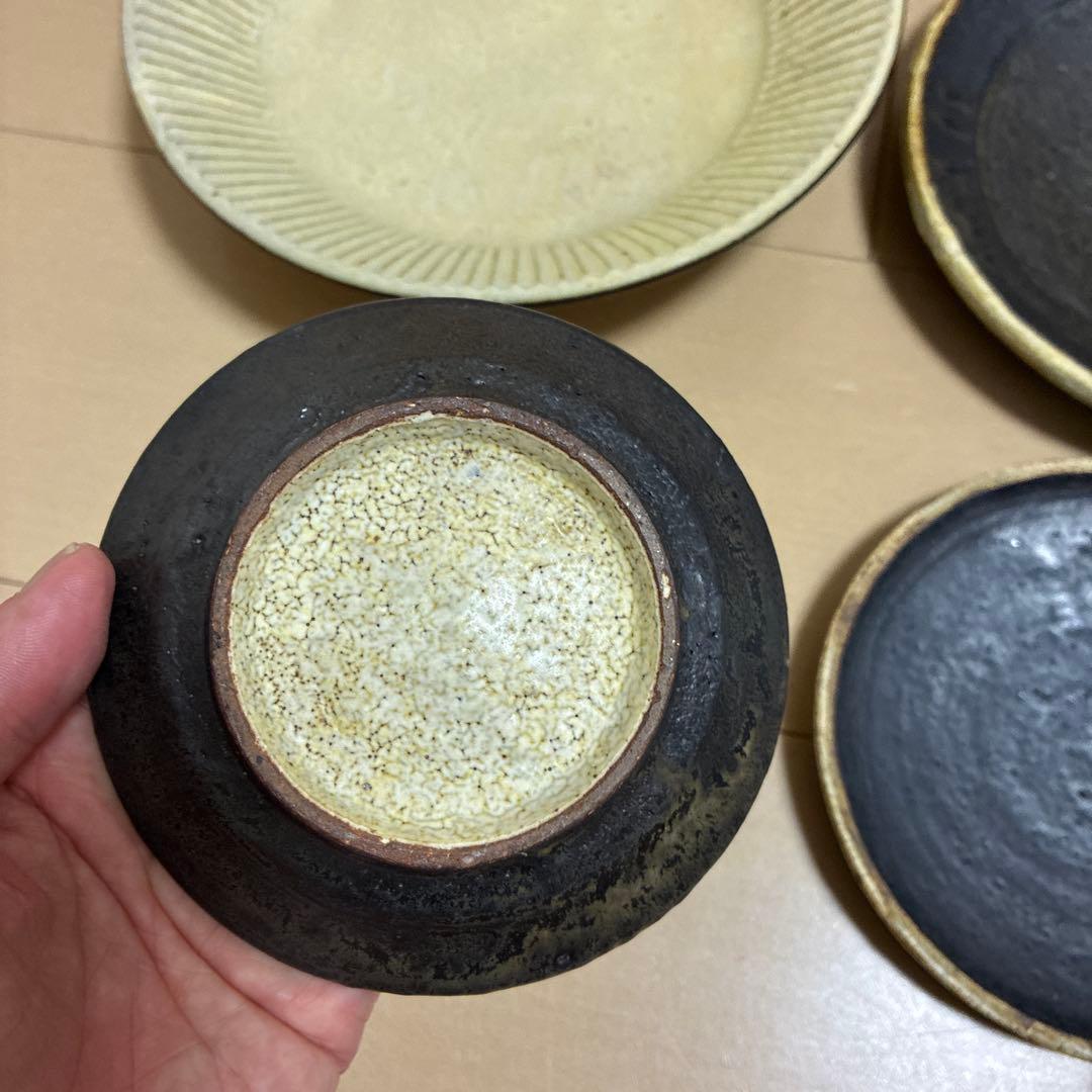 ⭐︎額賀章夫⭐︎セット①⭐︎新品未使用⭐︎プリーツ等皿4枚セット⭐︎笠間焼⭐︎