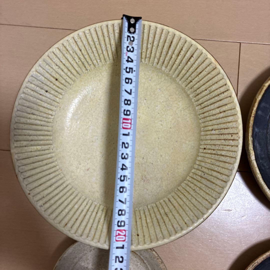 ⭐︎額賀章夫⭐︎セット①⭐︎新品未使用⭐︎プリーツ等皿4枚セット⭐︎笠間焼⭐︎