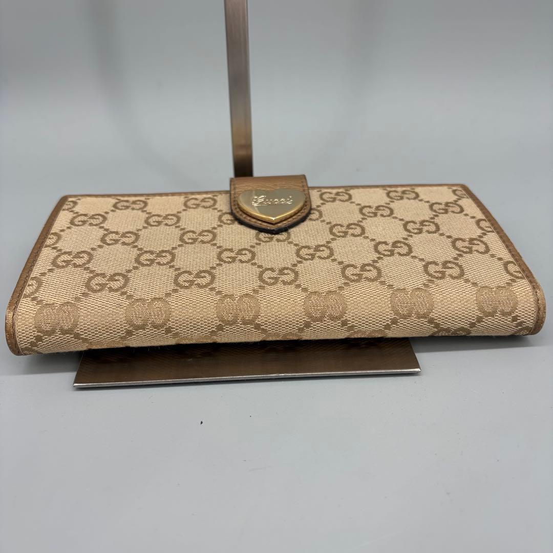 Gucci GGパターン 長財布 ベージュ/ゴールド