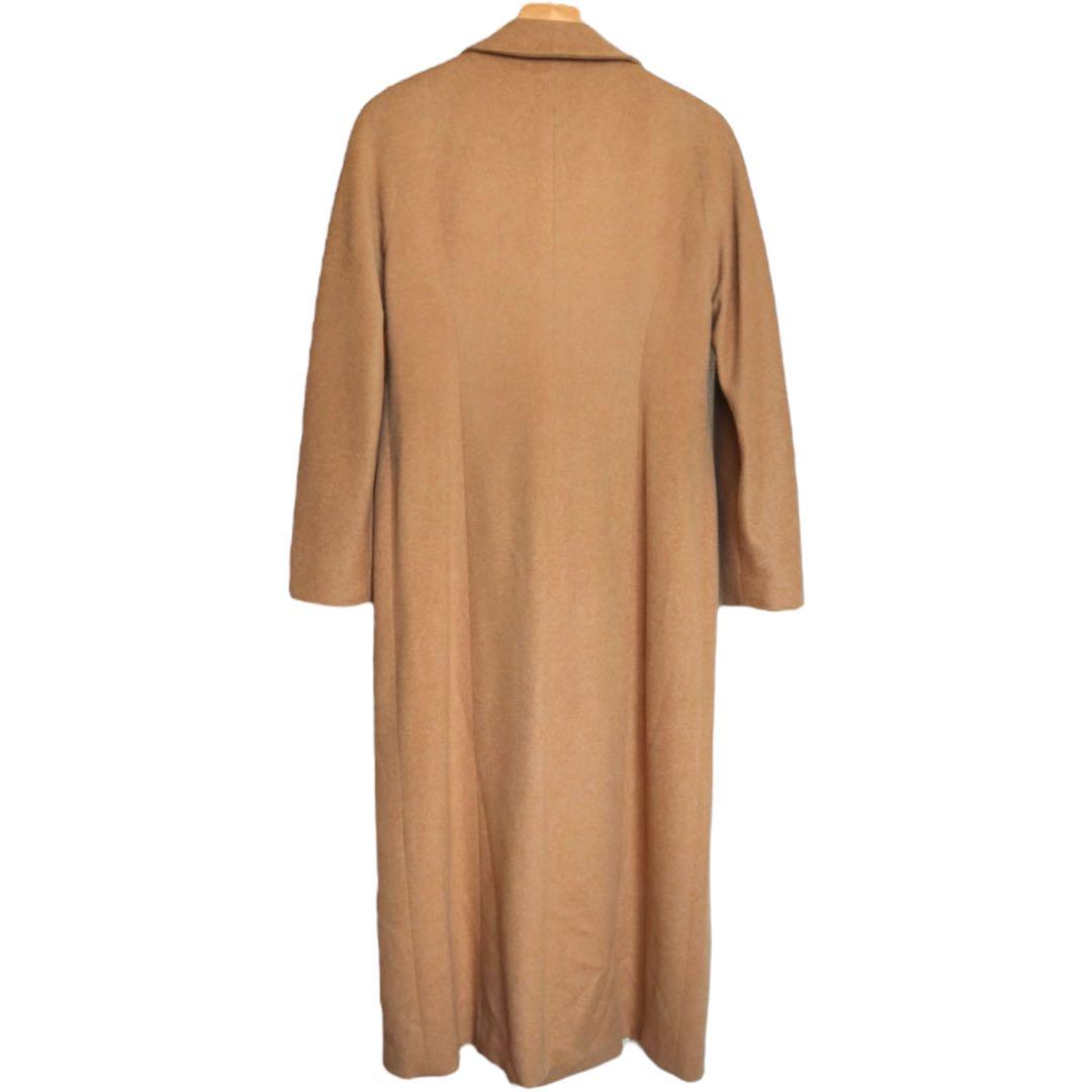 ランバン カシミヤ100% チェスターコート マキシ丈 ダブルブレスト ベージュ