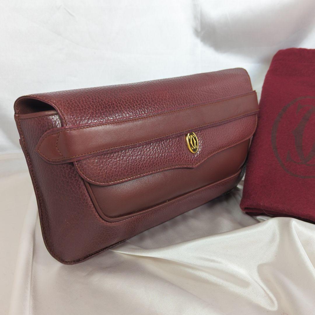 【極美品】 カルティエ マスト ドゥ クラッチバッグ 保存袋付き