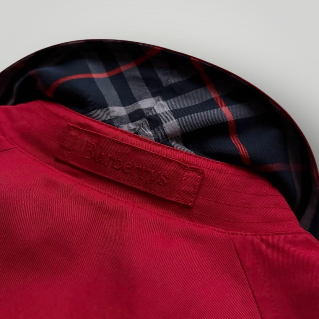 バーバリー☆トレンチコート ミドル丈 ノバチェック ベルト ライナー付 レッド