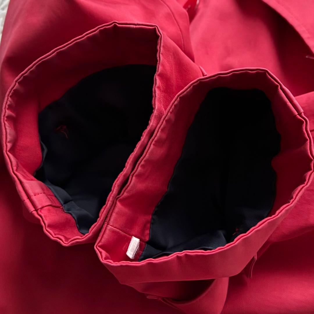 バーバリー☆トレンチコート ミドル丈 ノバチェック ベルト ライナー付 レッド