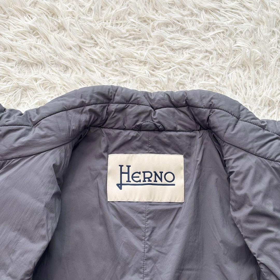 美品✨ ヘルノ ダウンベスト 異素材 ケーブル ダブルジップ ウールニット 中綿