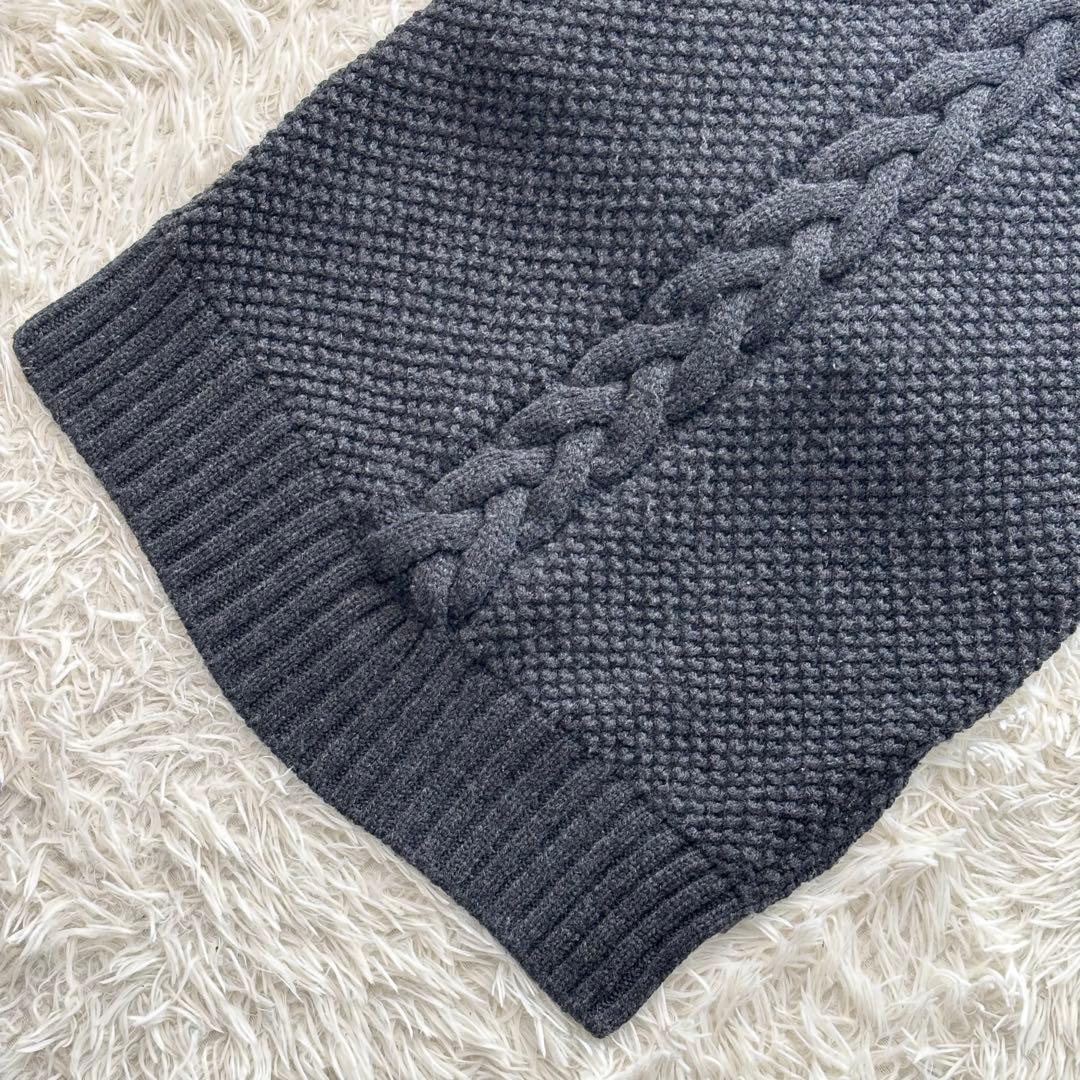 美品✨ ヘルノ ダウンベスト 異素材 ケーブル ダブルジップ ウールニット 中綿