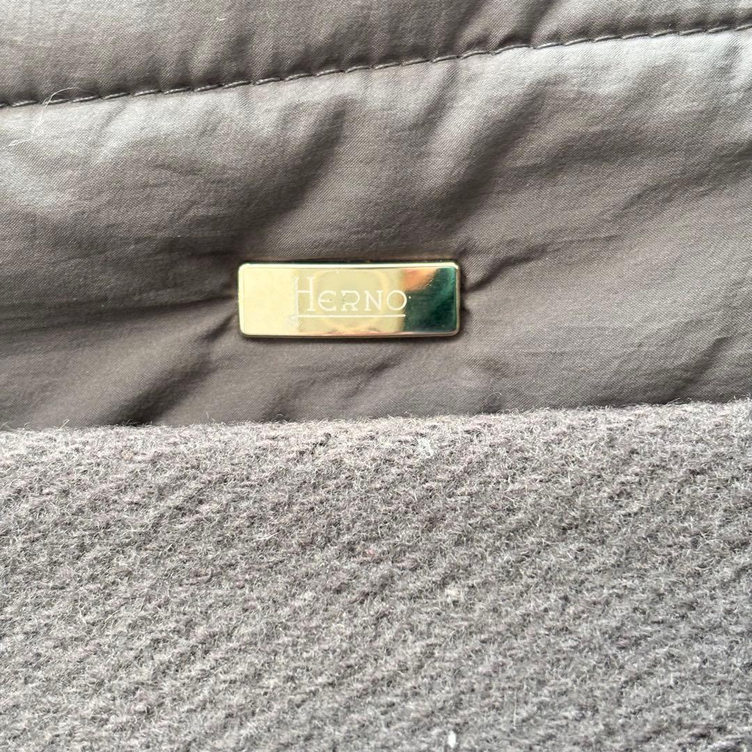 美品✨ ヘルノ ダウンベスト 異素材 ケーブル ダブルジップ ウールニット 中綿