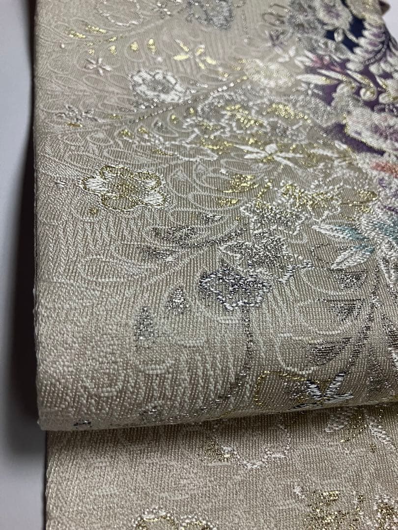 お仕立て上がり名古屋帯　新品未使用品　正絹　西陣織　No.363