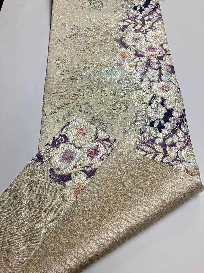 お仕立て上がり名古屋帯　新品未使用品　正絹　西陣織　No.363