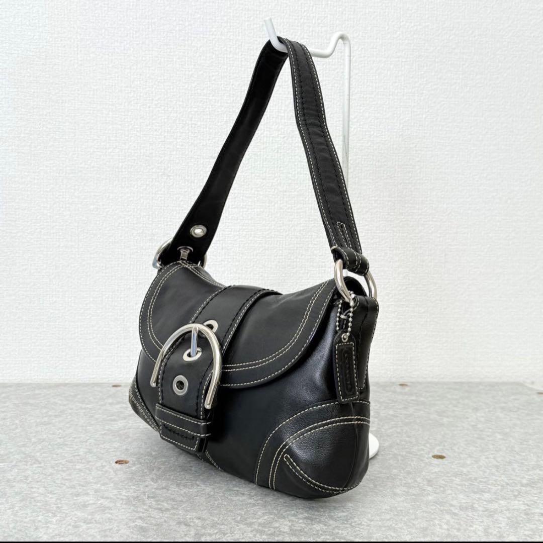 バッグ Coach Small Soho Black Leather Shoulder