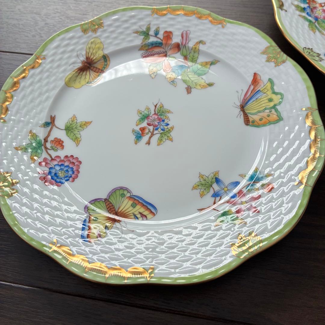 ヘレンド ヴィクトリアブーケ 皿 19cm 2枚セット