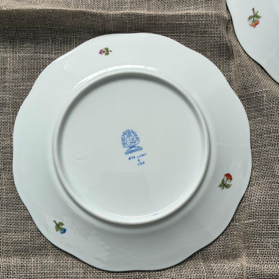 ヘレンド ヴィクトリアブーケ 皿 19cm 2枚セット